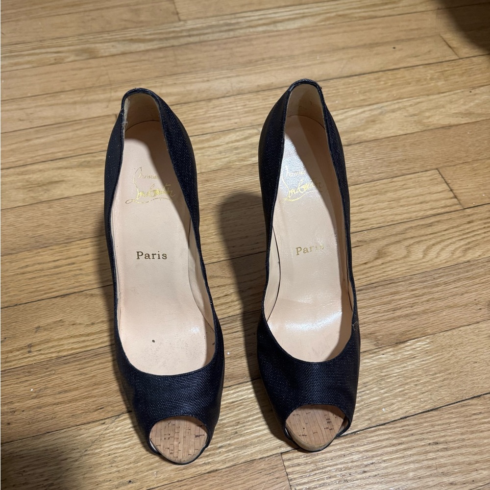 Elegant Black Peep-Toe Heels